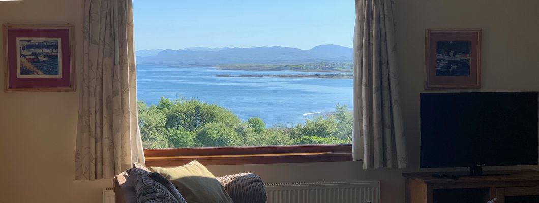 View from lounge window of Skye Basecamp Lodge